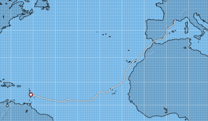 Trajet transat : Montpellier, La Linea de la Conception (Gibraltar), Les Canaries, Le Cap Vert, La Martinique